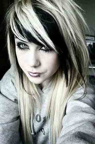 Blonde and Black Emo Hair