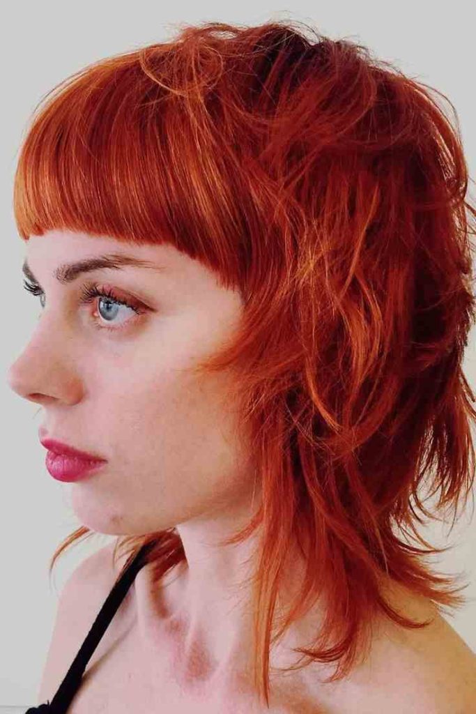 Bold Red Ginger Wolf Cut