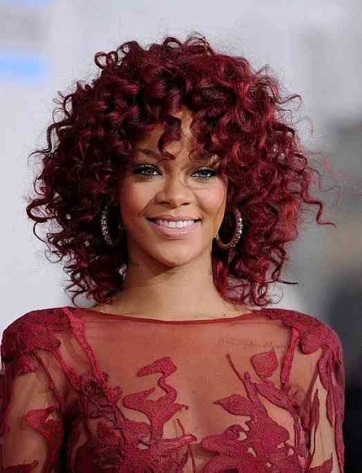 Burgundy Wolf Cut with Voluminous Curls