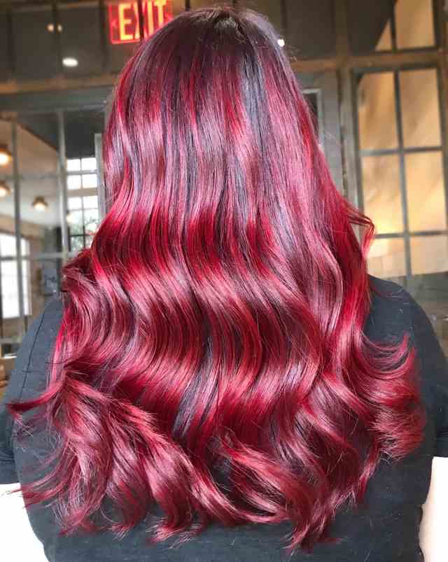 Candy Apple Red Wolf Cut with Tousled Beach Waves
