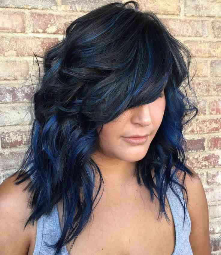 Choppy Layers with Blue and Black Highlights