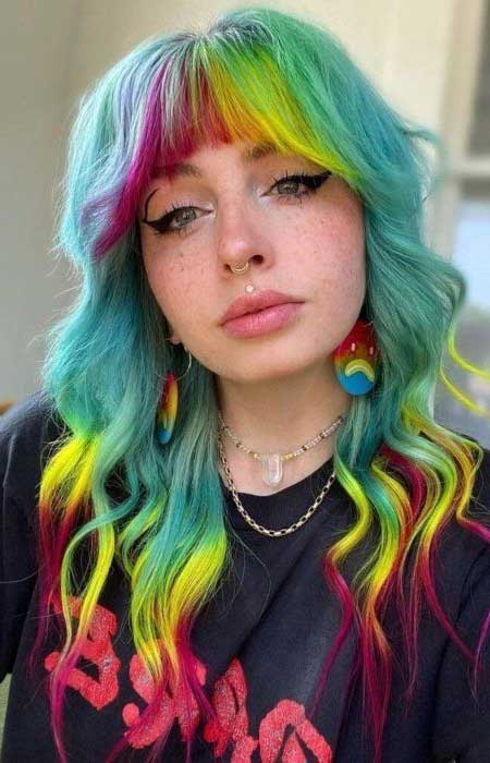 Colorful Wolf Cut