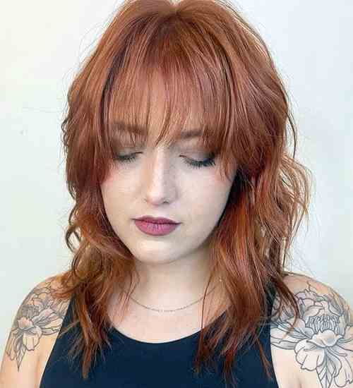 Copper Red Wolf Cut with Tousled Texture