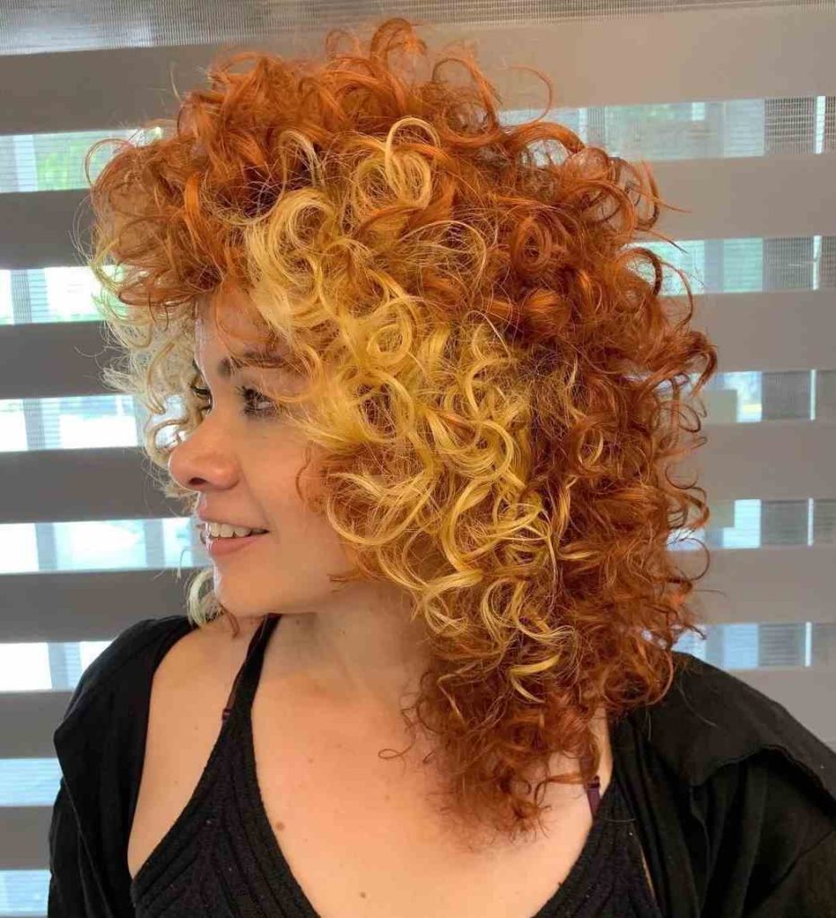 Curly Ginger Wolf Cut