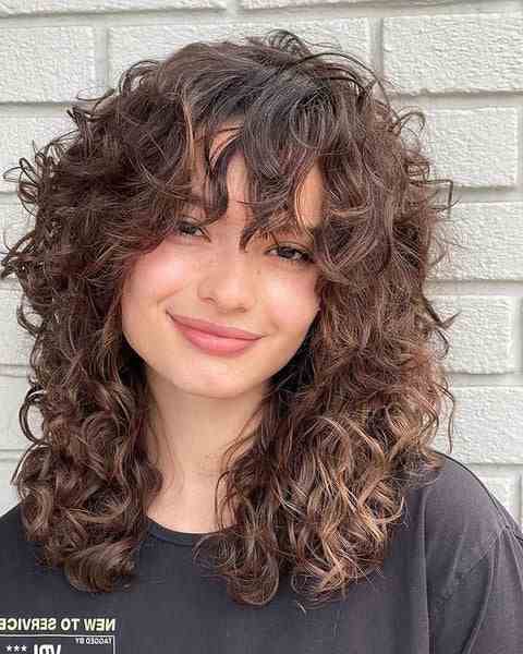 Curly Hair Medium Wolf Cut