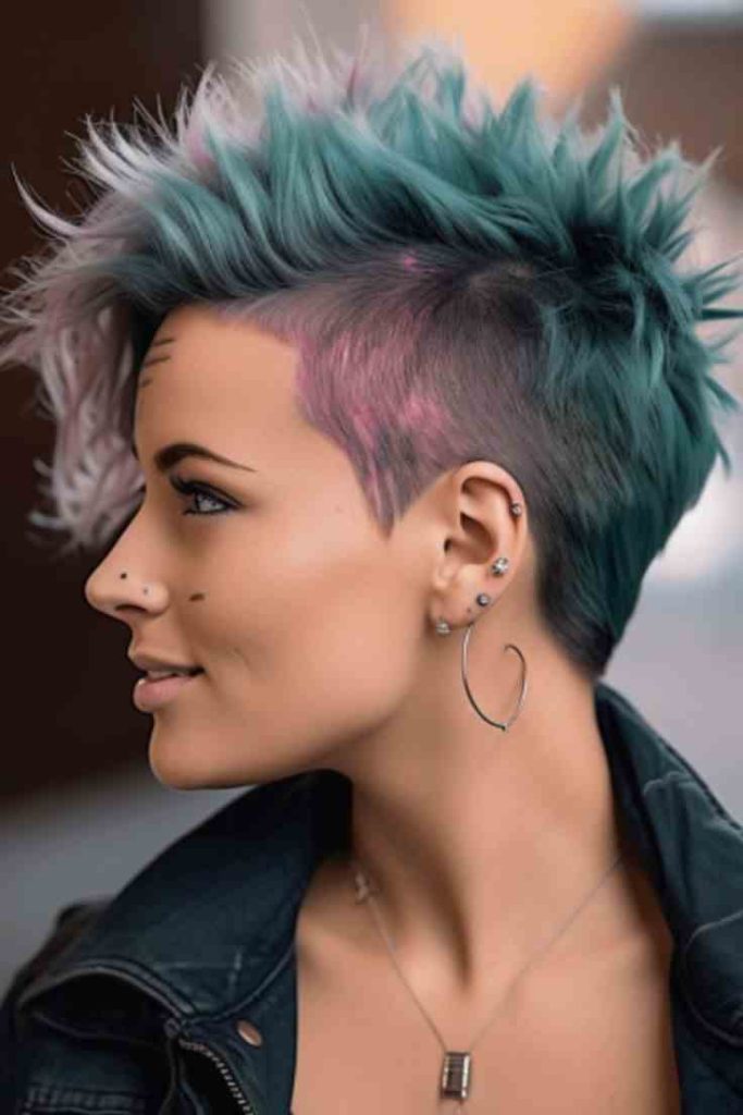 Faux Hawk Short Wolf Cut