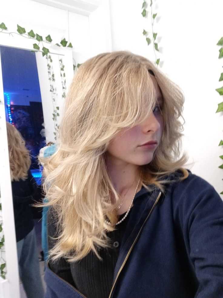 Feathery Blonde Wolf Cut