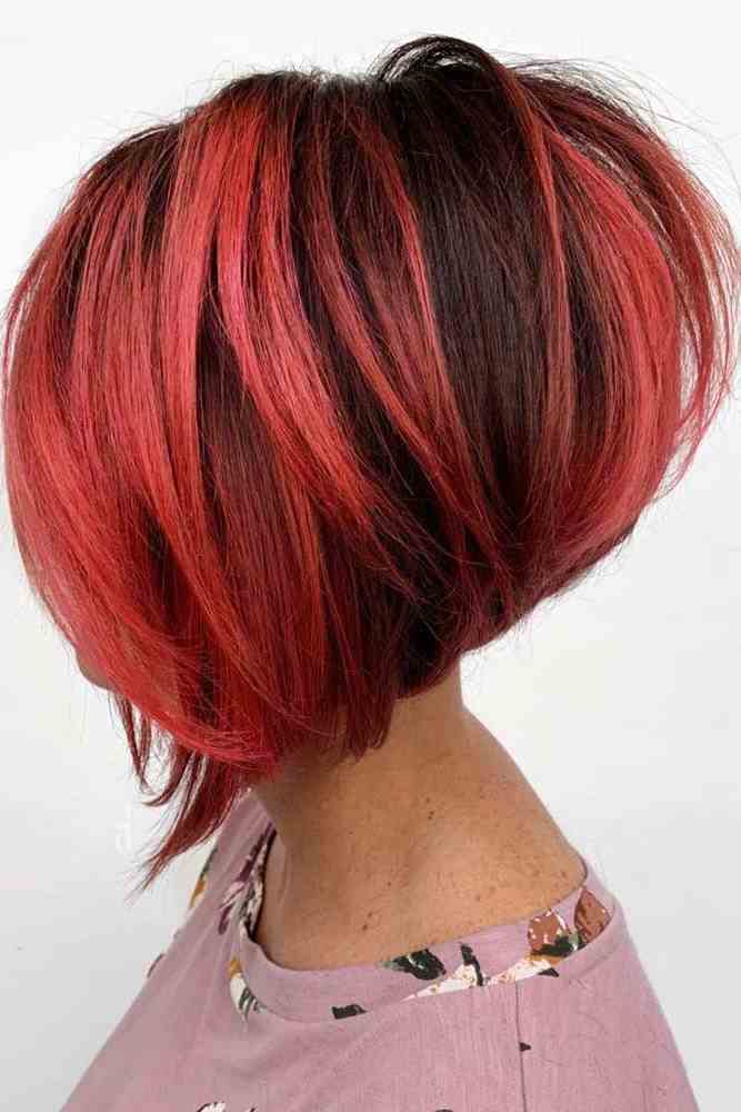 Fiery Red Stacked Bob