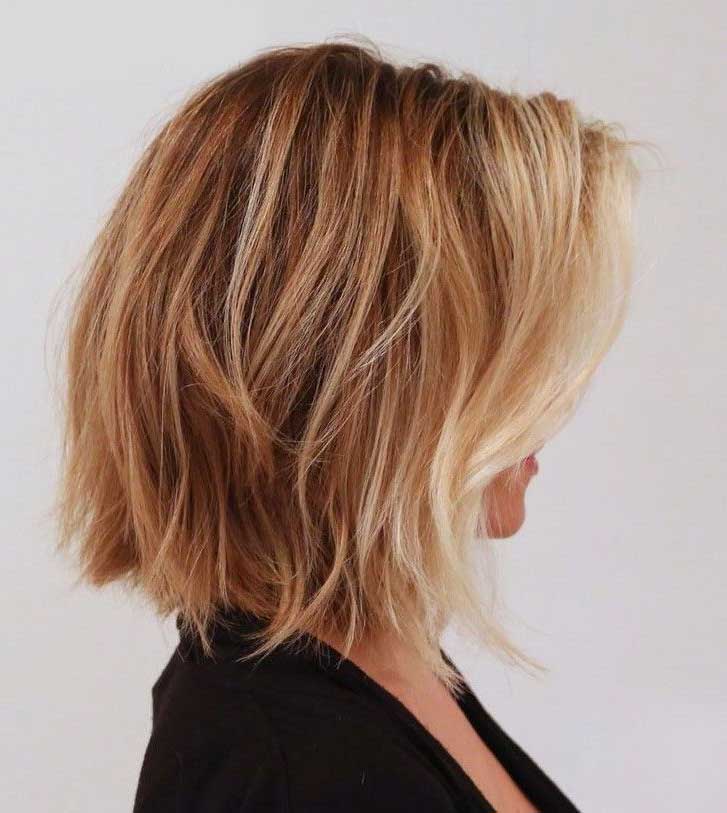 Fluffy Bob with Soft Blonde Highlights