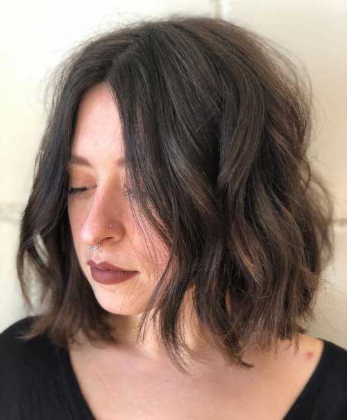 Fluffy Bob with a Middle Part