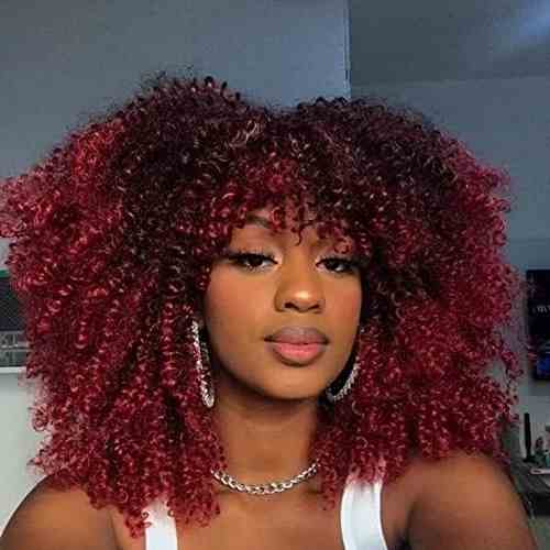 Fluffy Red Afro Weave