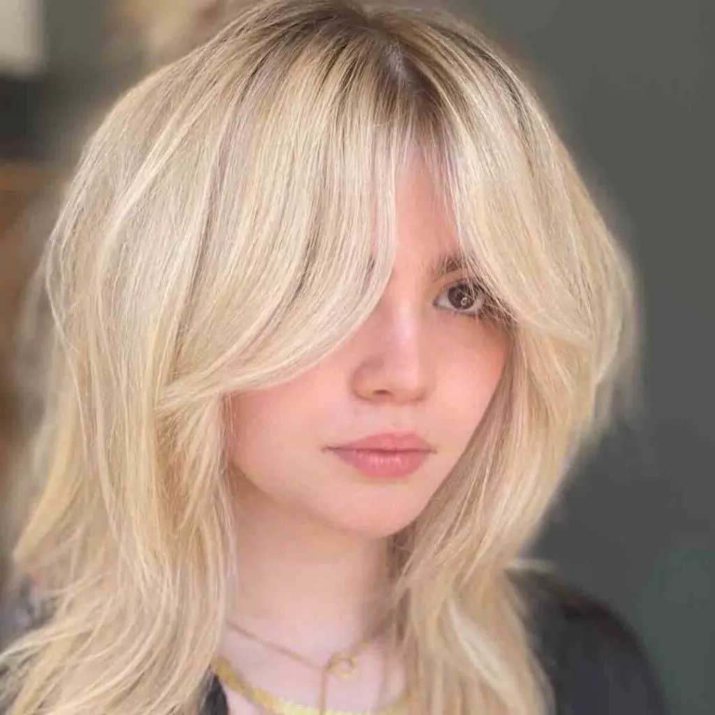 Fluffy Wolf Cut with Curtain Bangs
