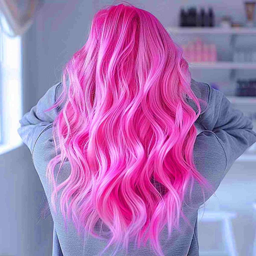 Fuchsia Pink with Choppy Ends