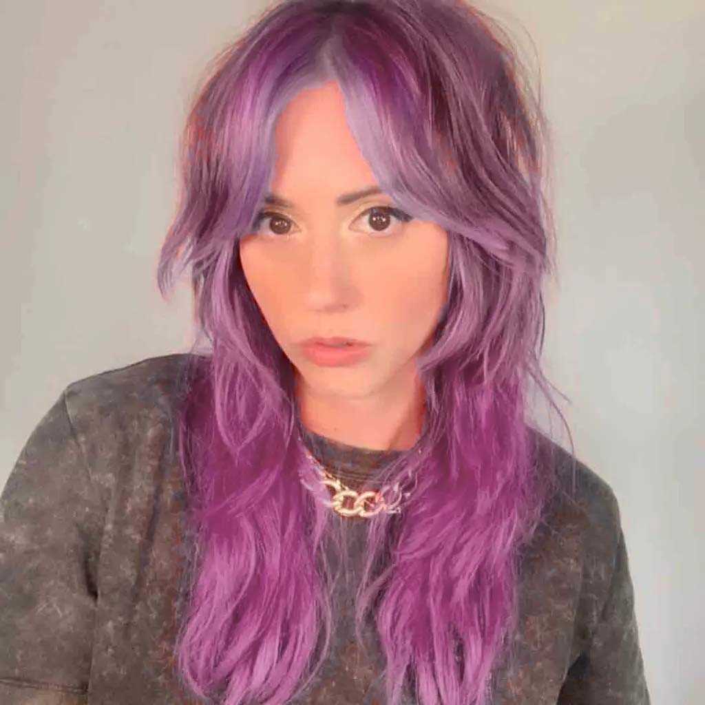 Lavender Pink Wolf Cut with Soft Curls