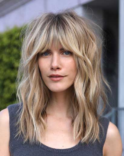 Layered Bangs with Wolf Cut