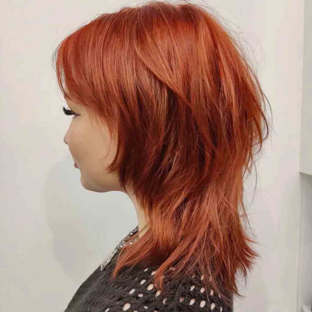 Layered Ginger Hair Wolf Cut