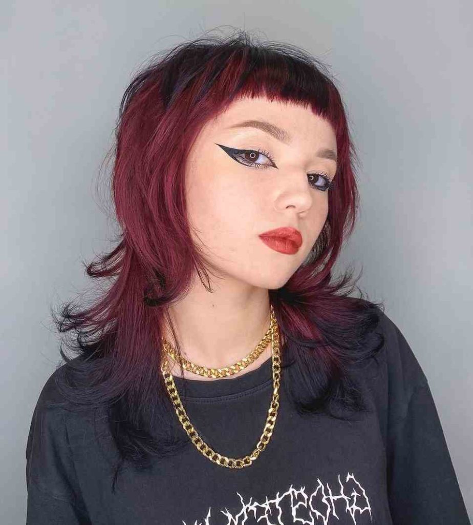 Medium Wolf Cut with Baby Bangs