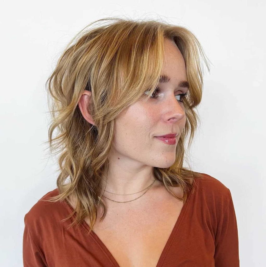 Messy Blonde Wolf Cut