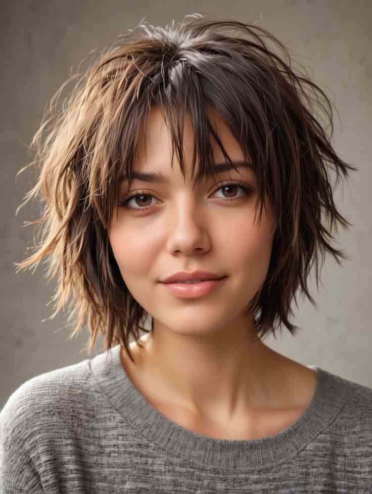 Messy Bobbed Wolf Cut
