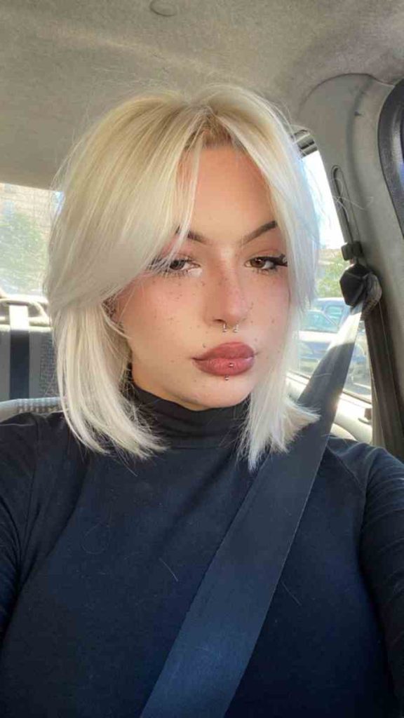 Platinum Blonde Bob Wolf Cut