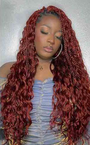 Red Sew-In with Loose Waves