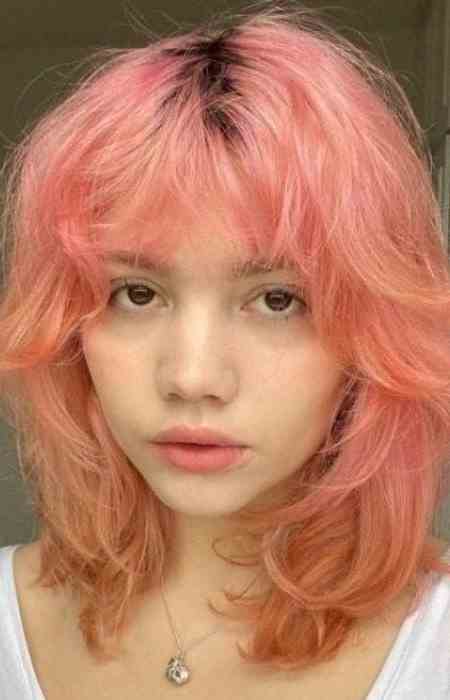 Rose Red Wolf Cut with Layered Volume