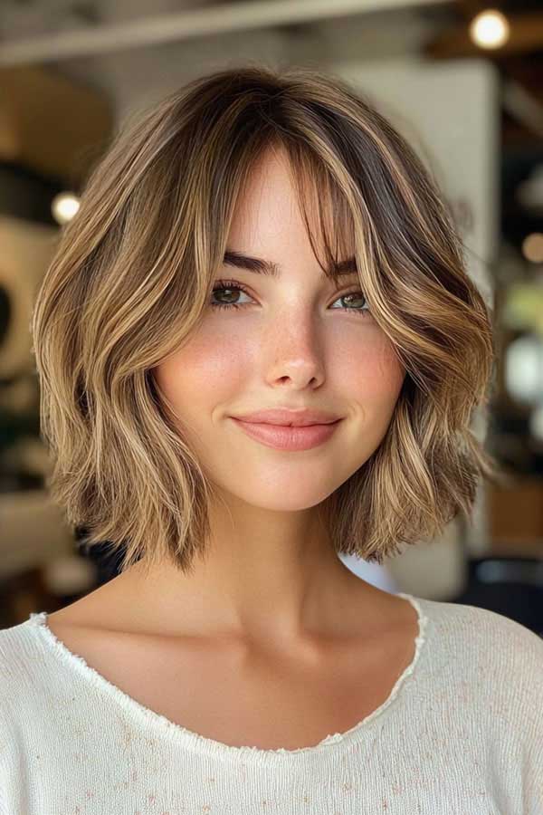Textured Fluffy Bob with Soft Layers