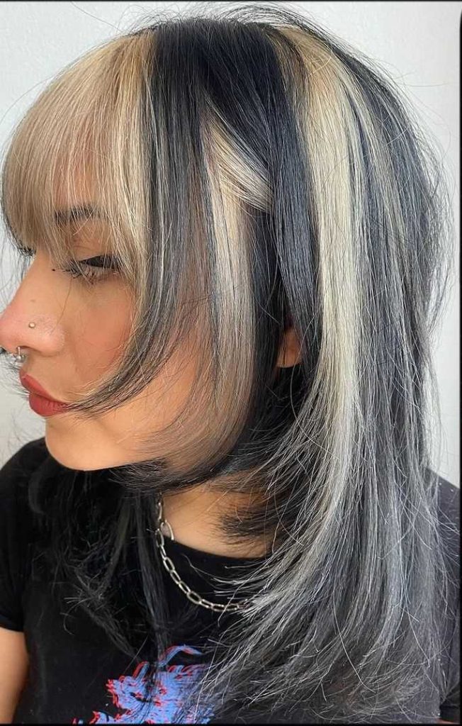 The Classic Wolf Cut with Platinum Blonde Highlights