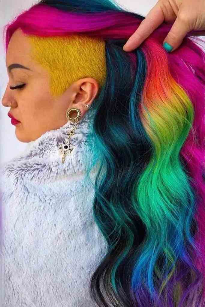 Undercut with Long, Colorful Layers