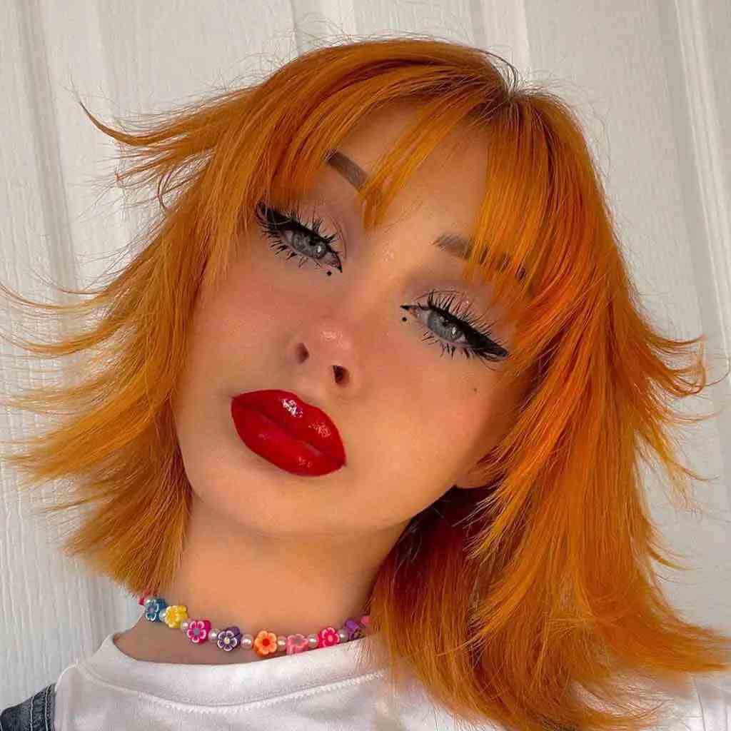 Wispy Ginger Wolf Cut with Layers