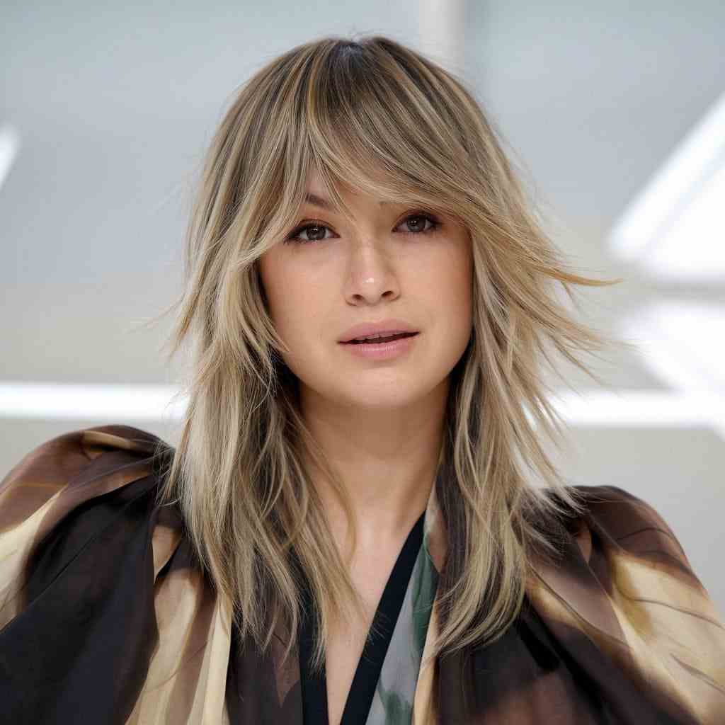 Wolf Cut Medium with Side-Swept Bangs