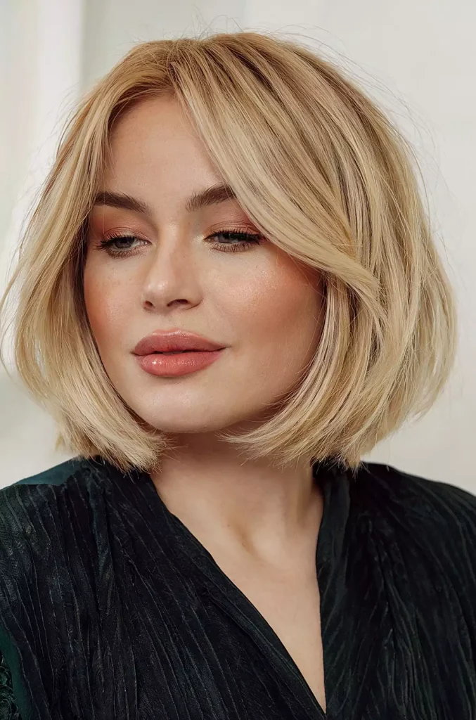Blunt Bob with Curtain Bangs