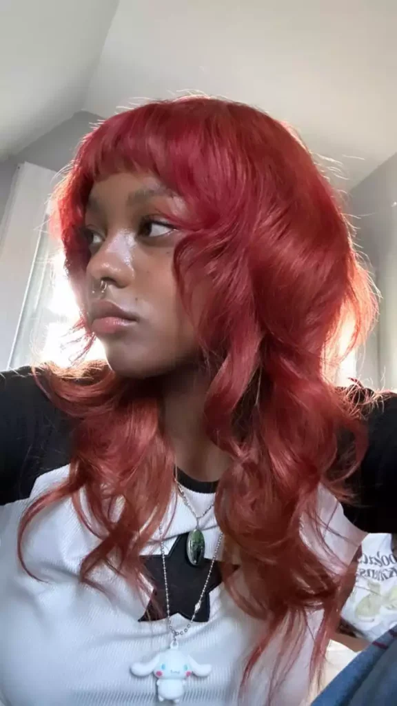 Bright Red Jellyfish Bob with Baby Bangs