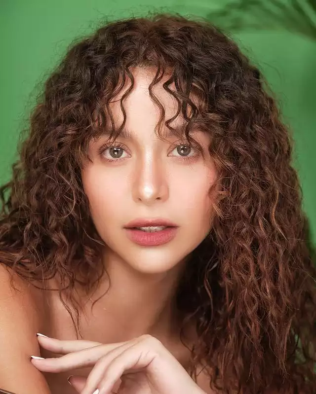 Curly Curtain Bangs