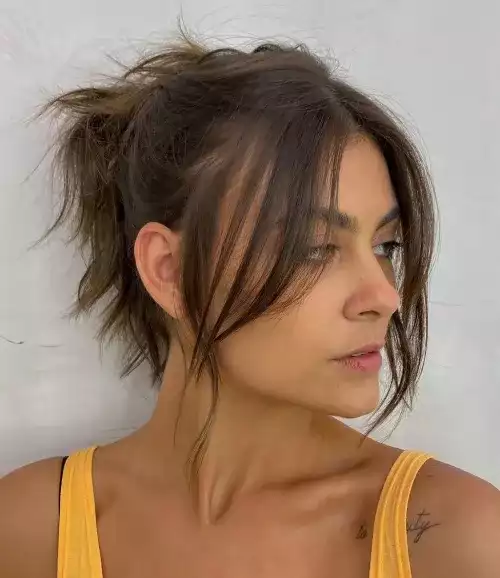 Curtain Bangs with an Updo