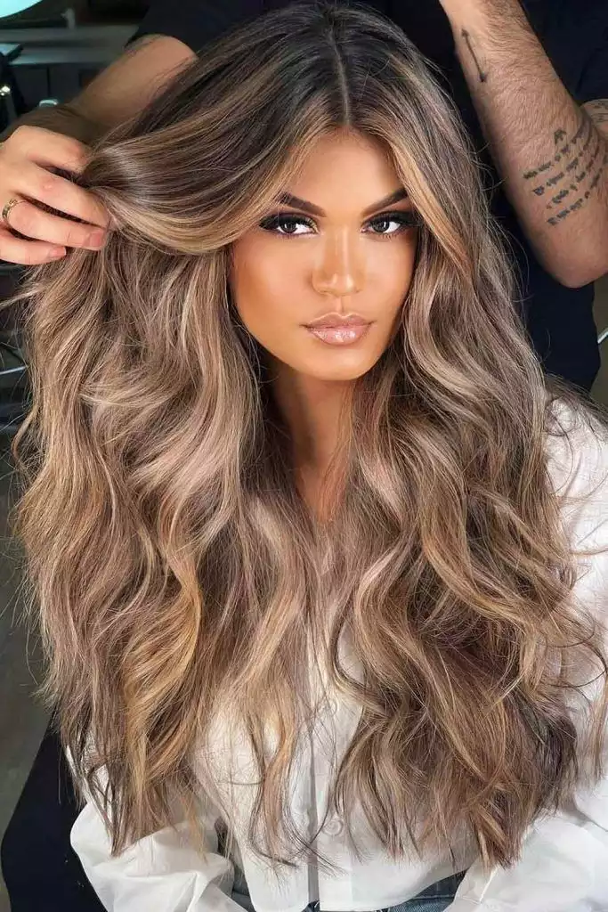 Long Layers with Balayage Highlights