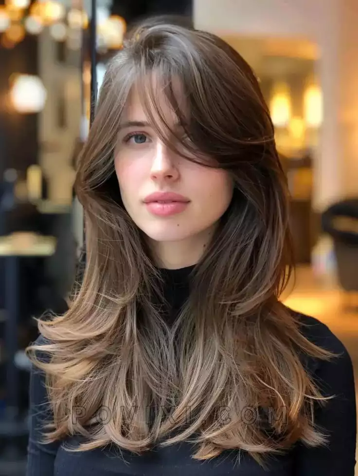 Swoopy Layers with Side Bangs