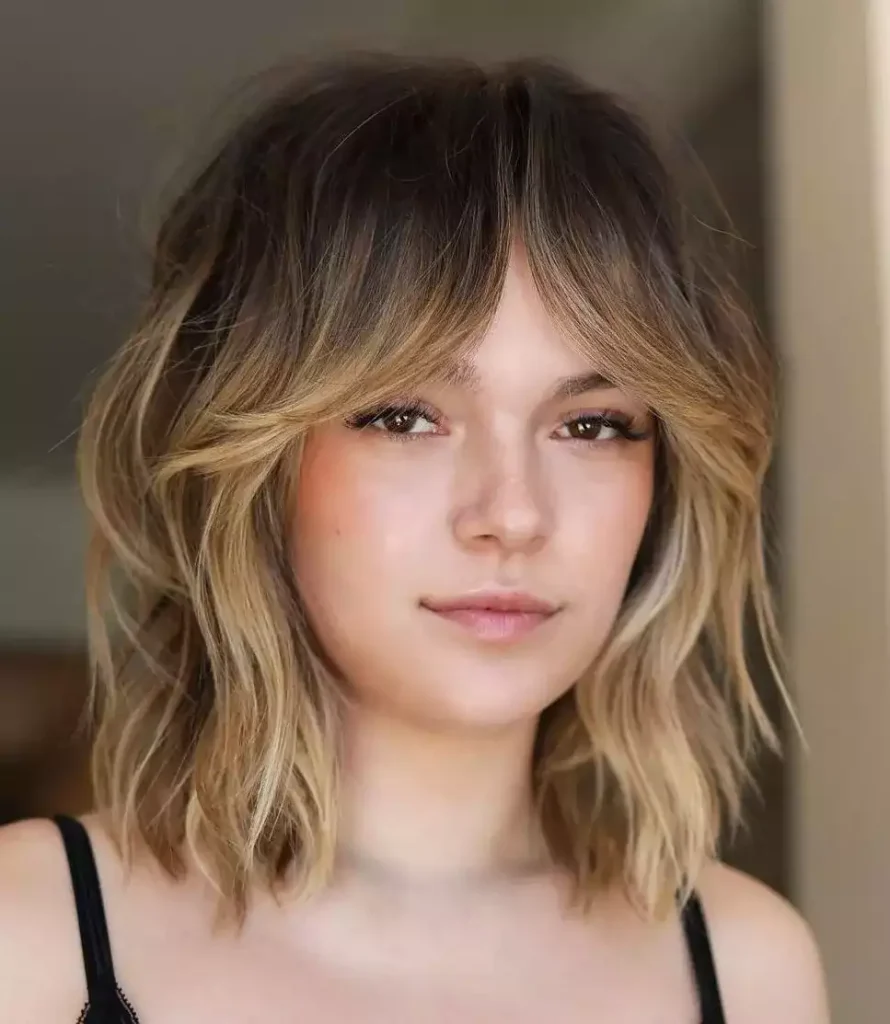 Tousled Texture Curtain Bangs